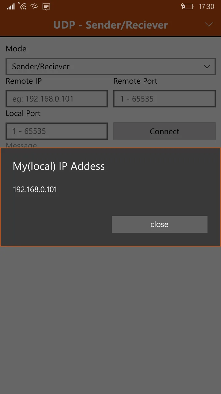 UDP - Sender/Reciever screenshot 1