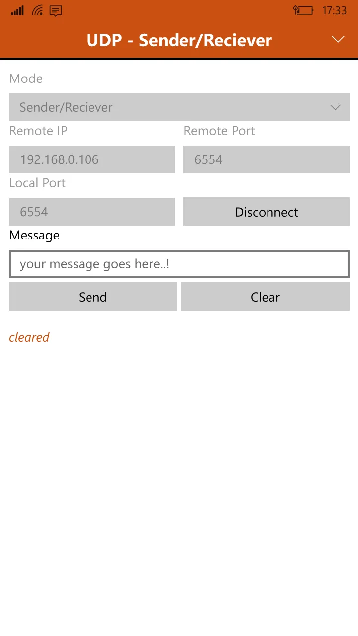UDP - Sender/Reciever screenshot 2