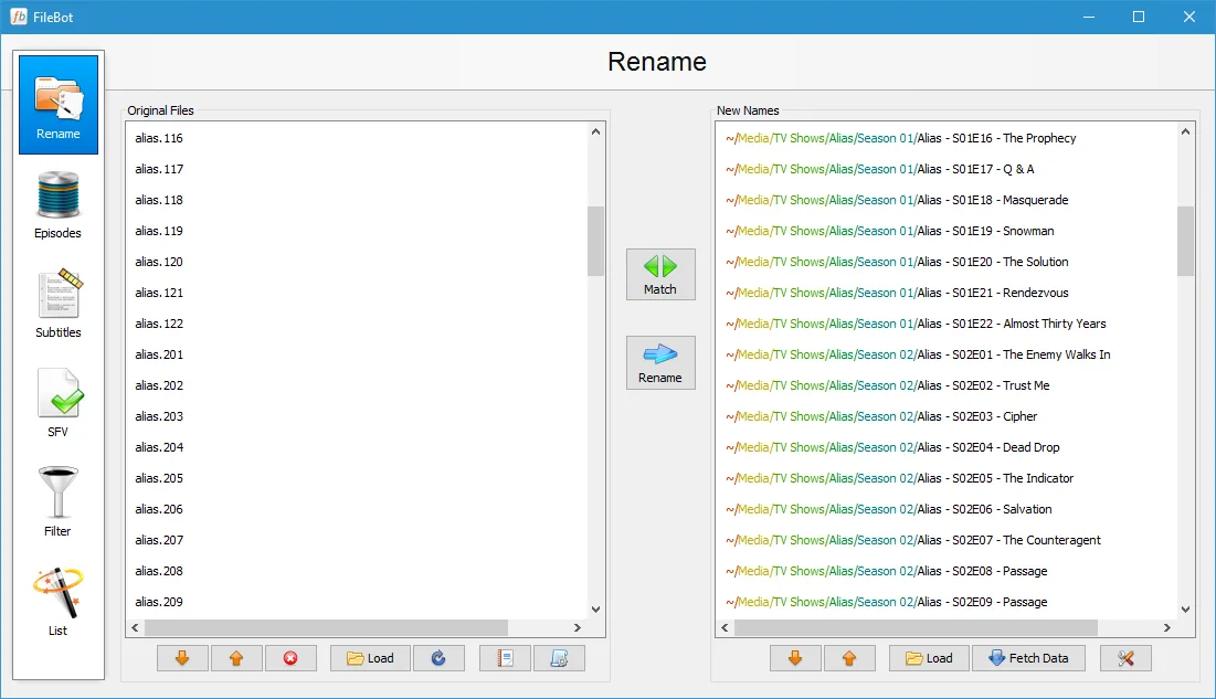 FileBot screenshot 2
