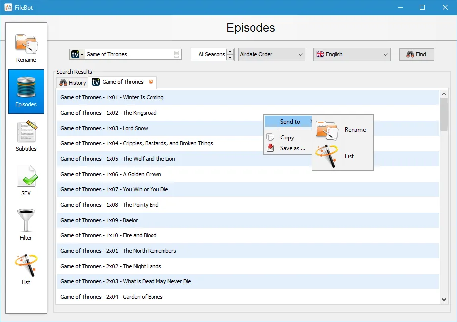 FileBot screenshot 4