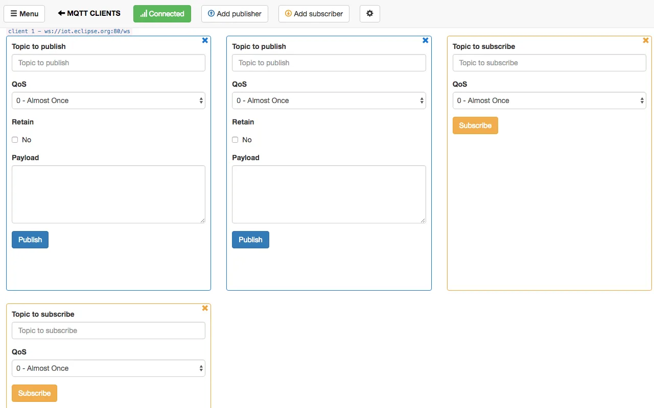 MQTTBox screenshot 2