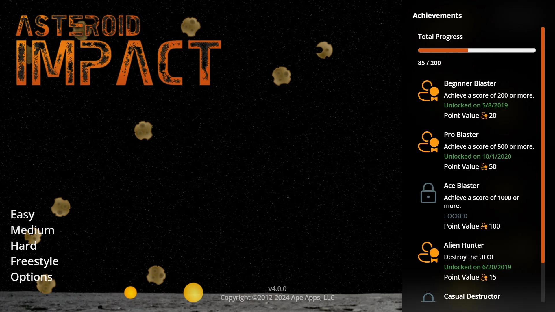 Asteroid Impact Game screenshot 4