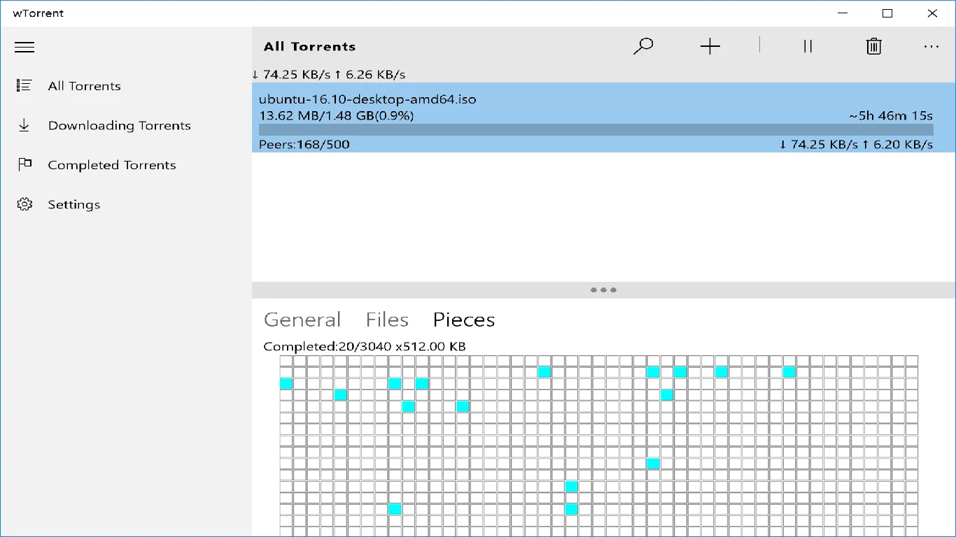 wTorrent screenshot 3