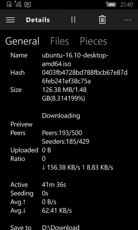 wTorrent screenshot 4