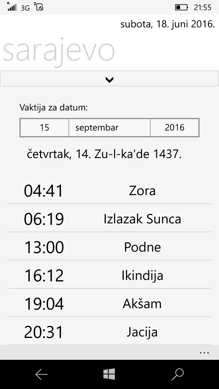 Vaktija.ba screenshot 2