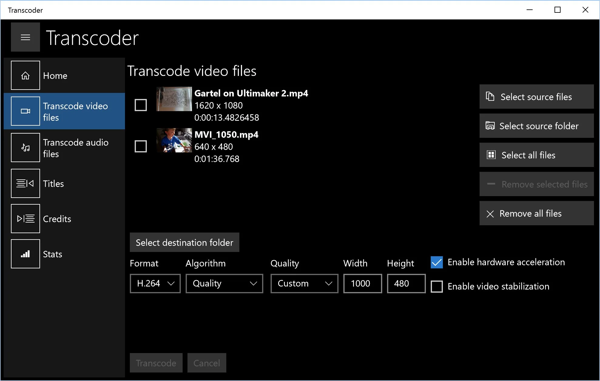 Transcoder screenshot 3