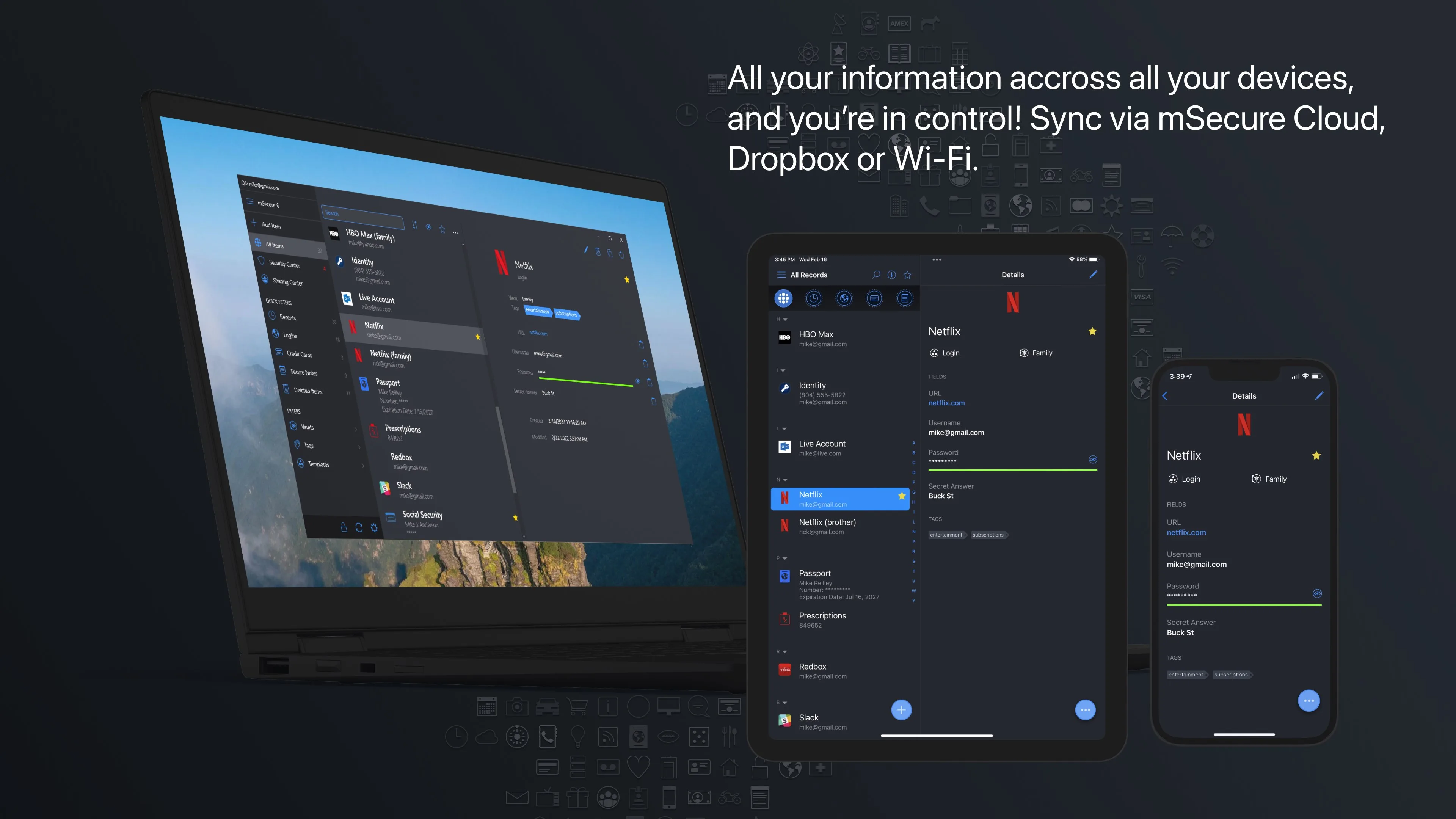 mSecure - Password Manager and Digital Wallet screenshot 3