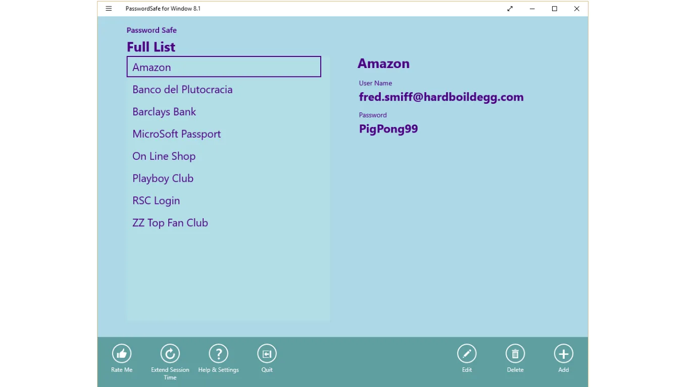 PasswordSafe 8.1 screenshot 1