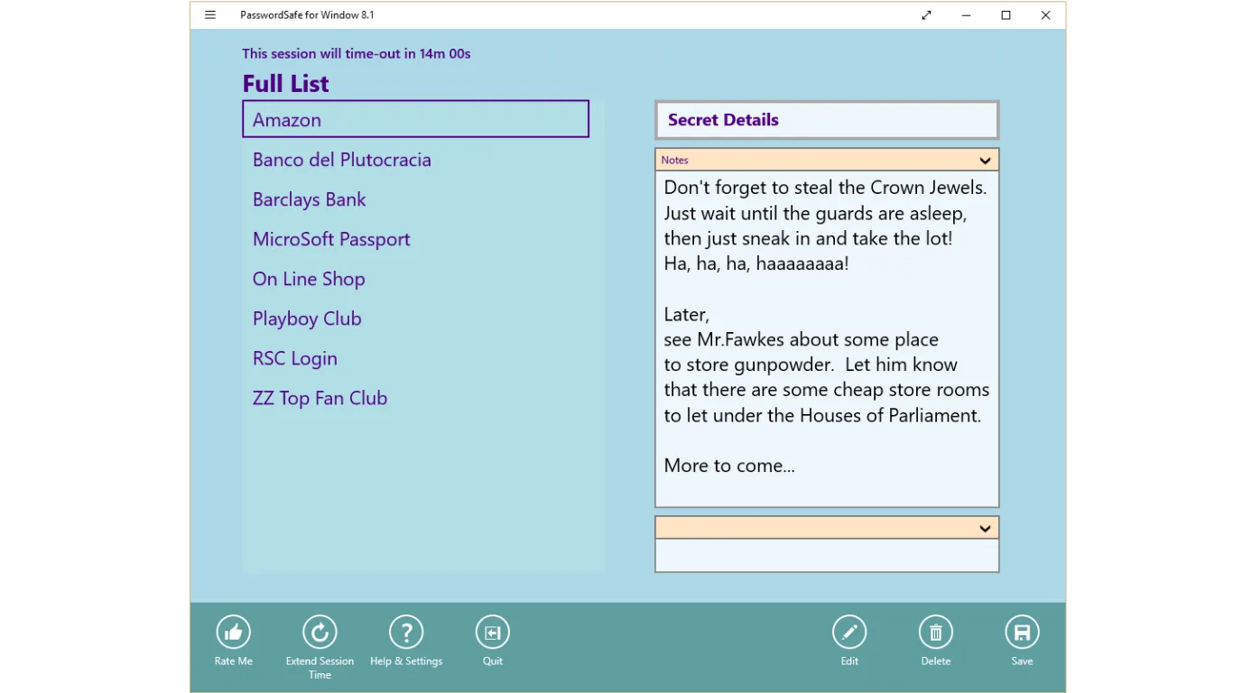 PasswordSafe 8.1 screenshot 3