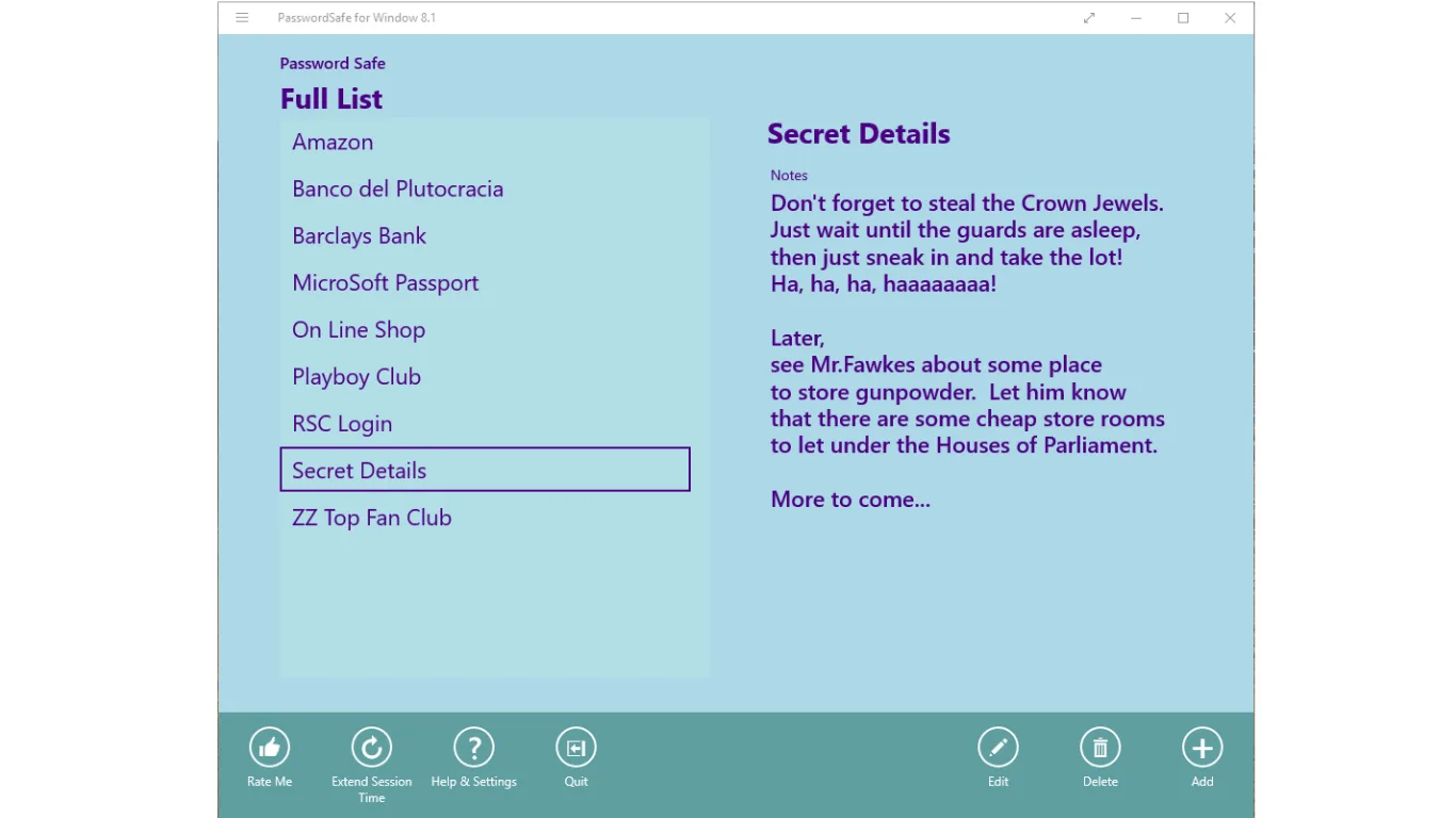PasswordSafe 8.1 screenshot 4