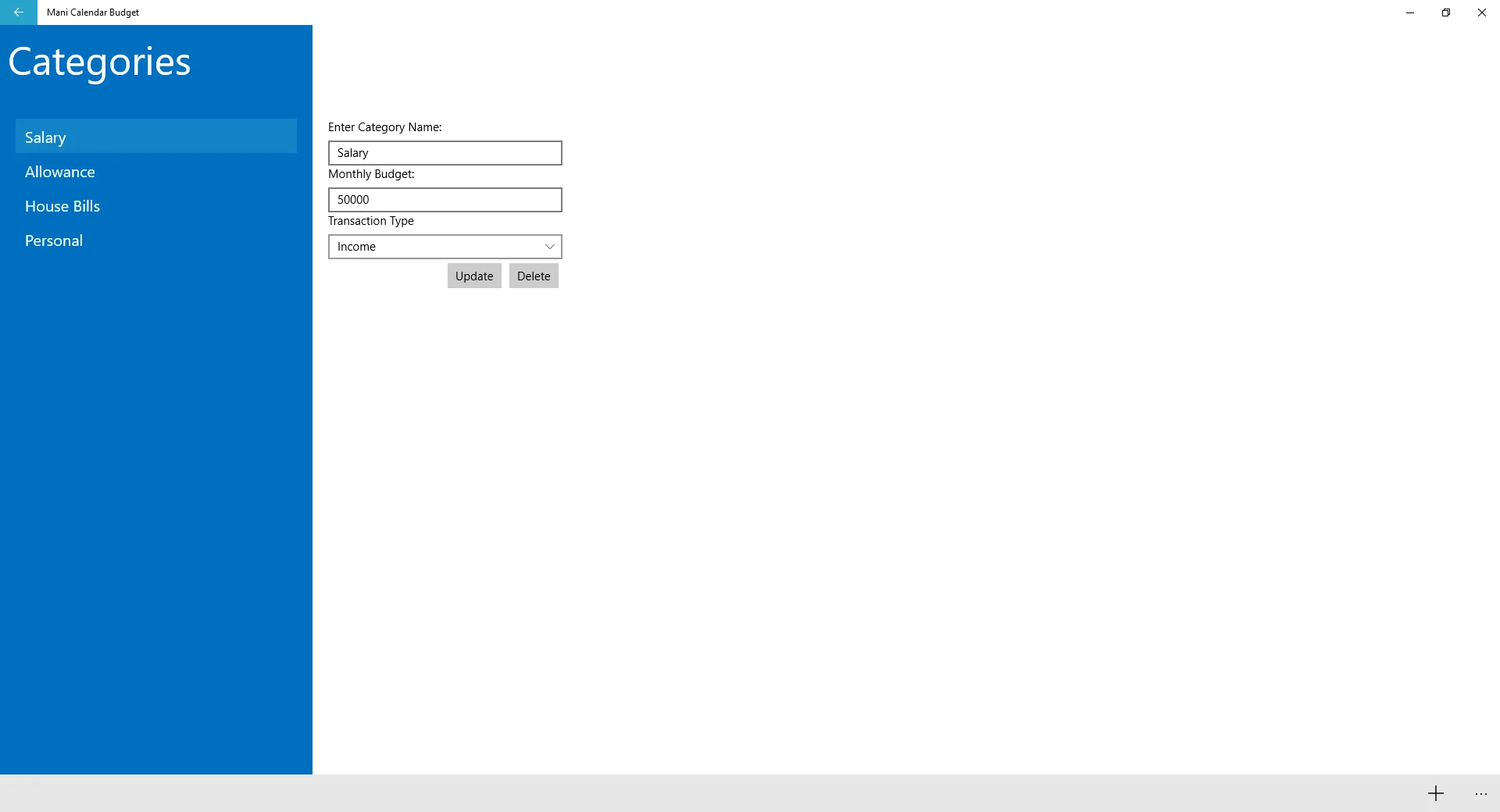 Mani Calendar Budget screenshot 1