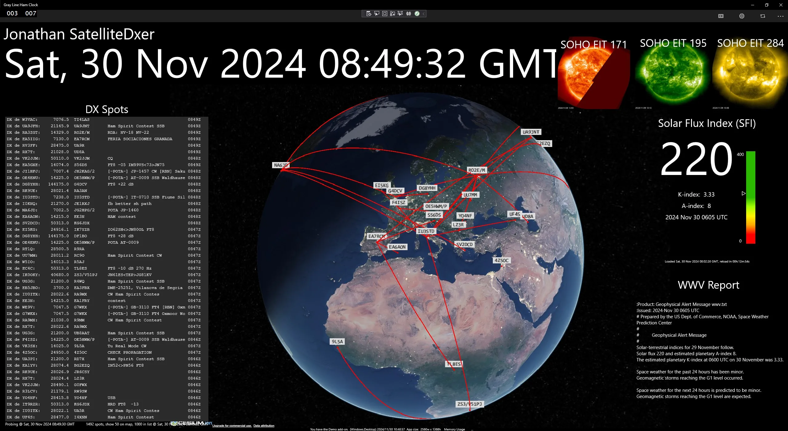 Gray Line Ham Clock screenshot 2
