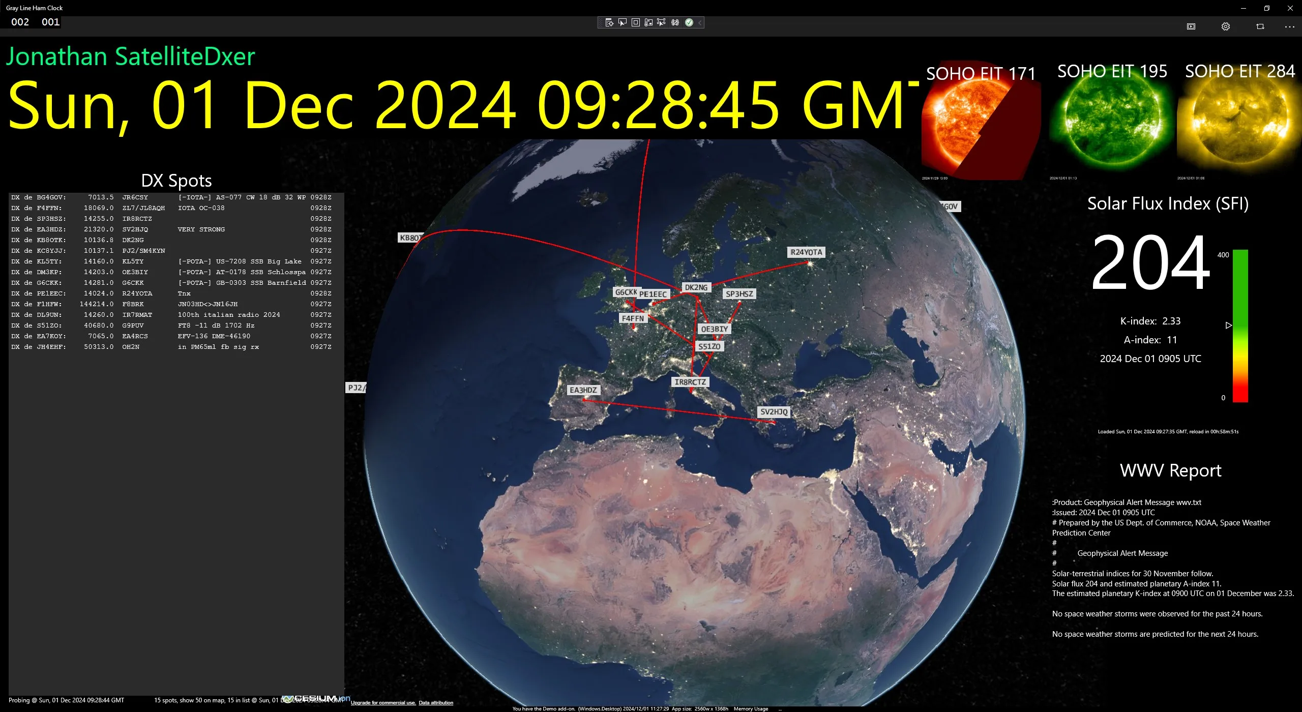 Gray Line Ham Clock screenshot 3