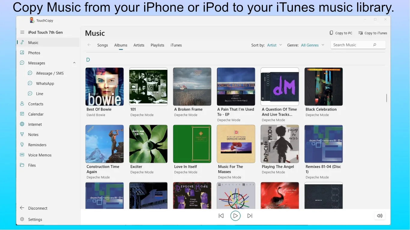 TouchCopy screenshot 2