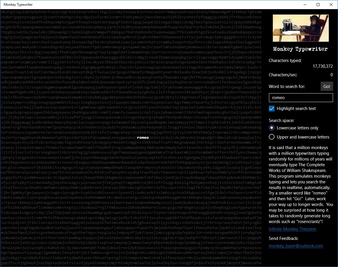 Monkey Typewriter screenshot 1