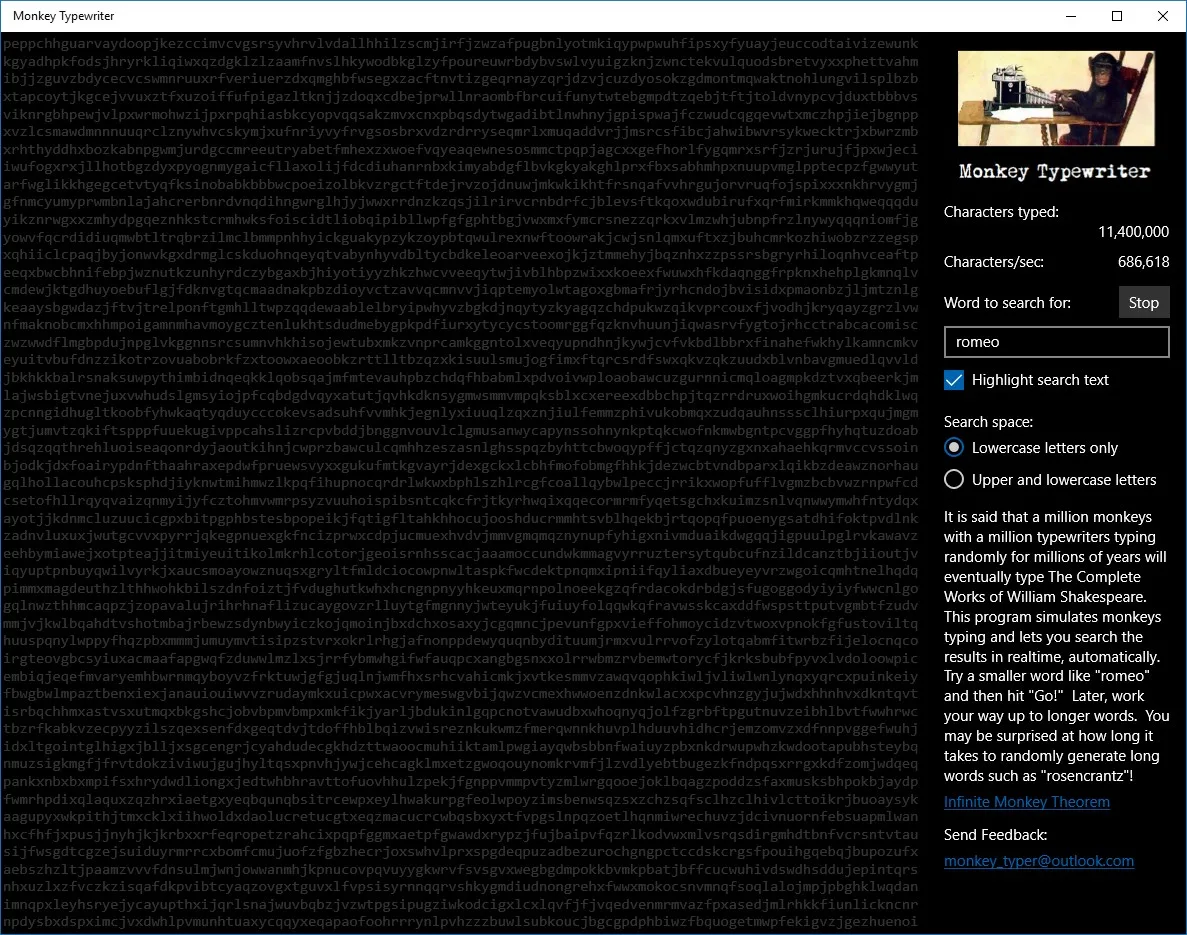 Monkey Typewriter screenshot 2