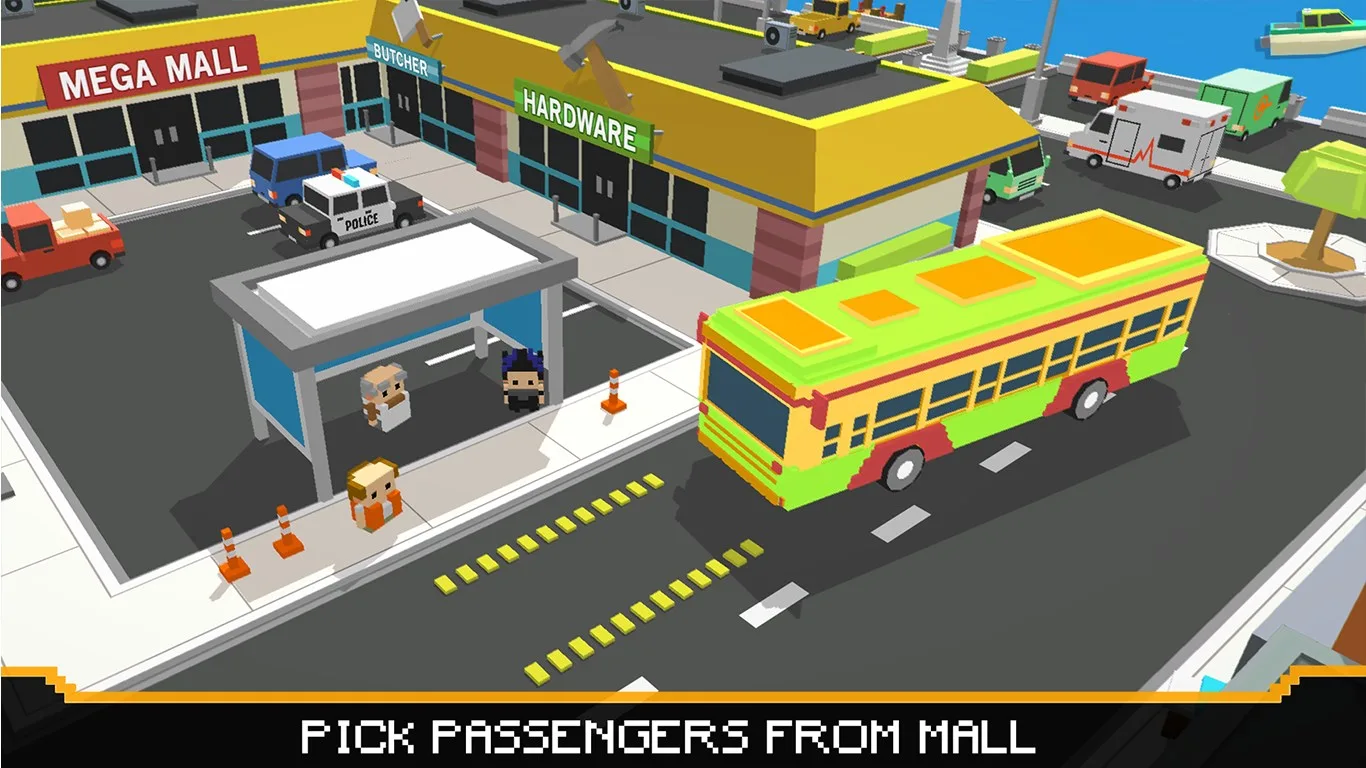 City Tourist Bus Driver - Blocky World Roads Drive screenshot 5