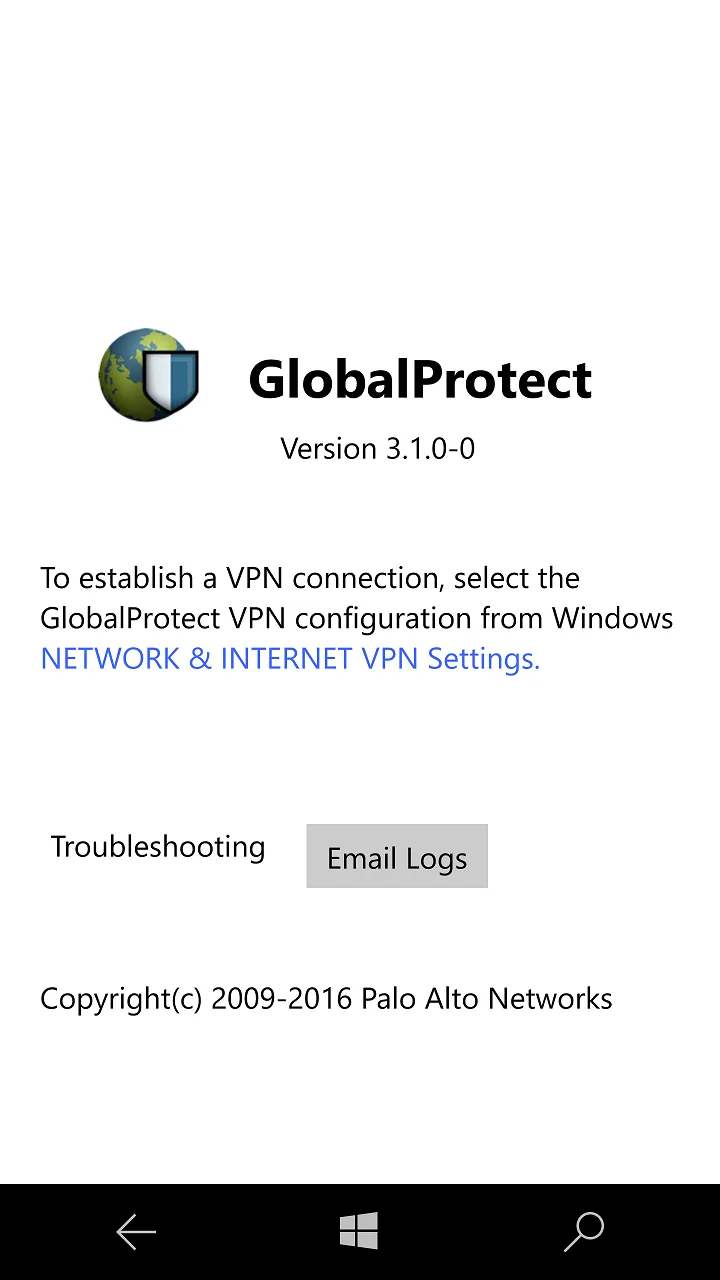 GlobalProtect screenshot 1