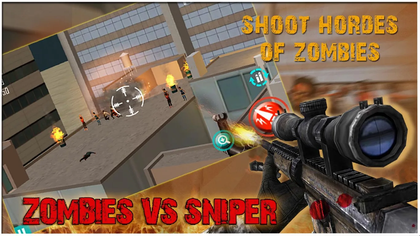 Zombies Vs Sniper - Helicopter Air Shooting Attack screenshot 1