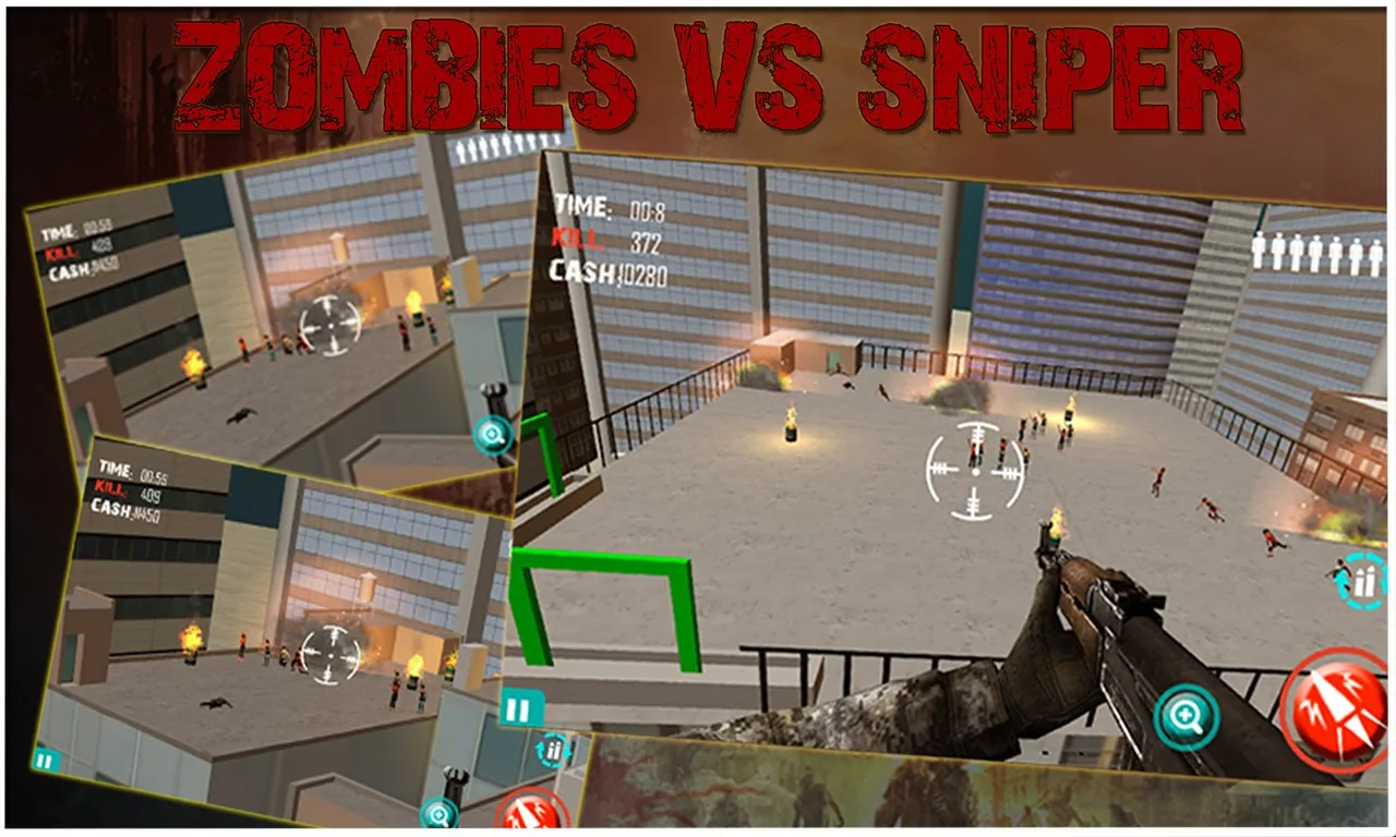 Zombies Vs Sniper - Helicopter Air Shooting Attack screenshot 2