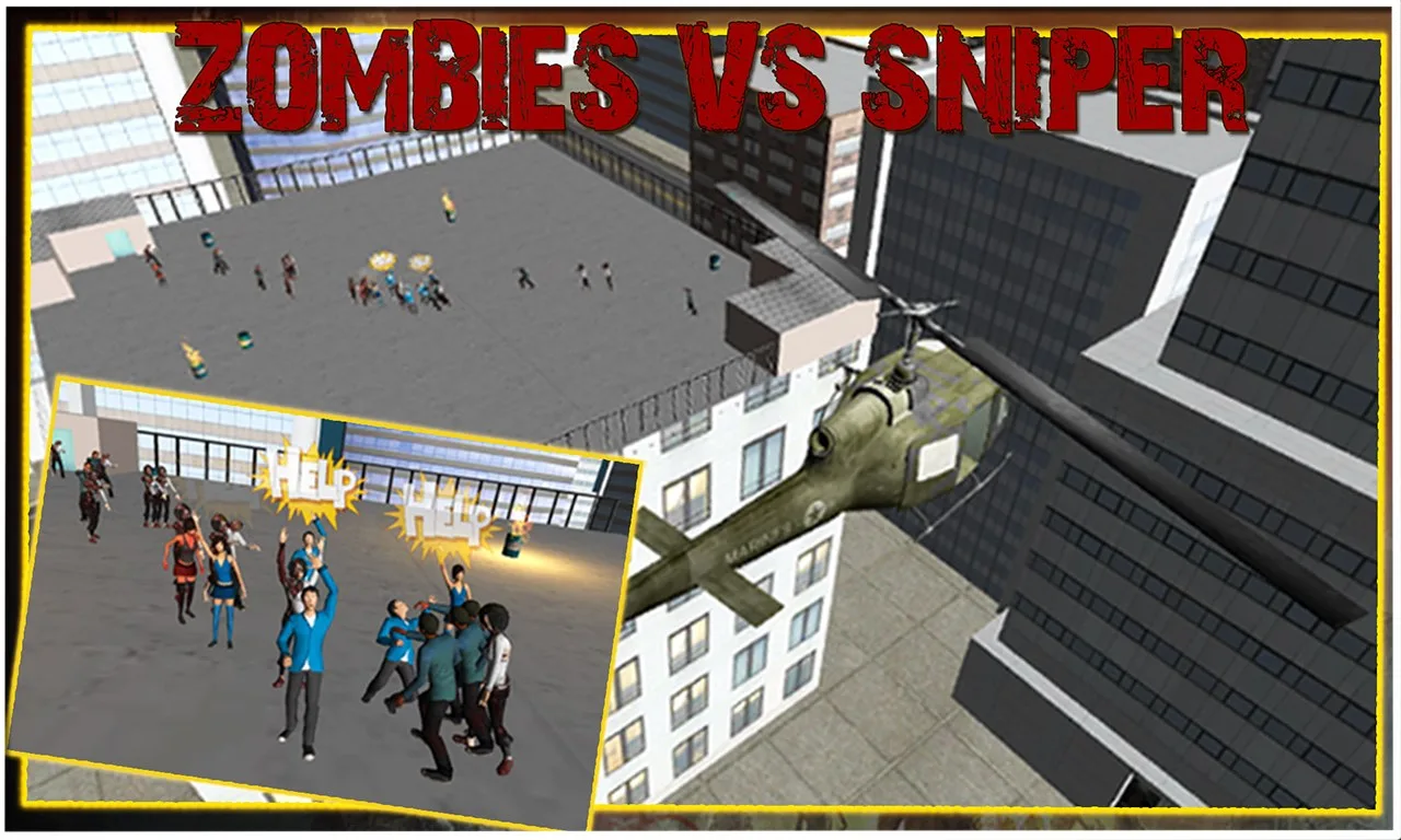 Zombies Vs Sniper - Helicopter Air Shooting Attack screenshot 3