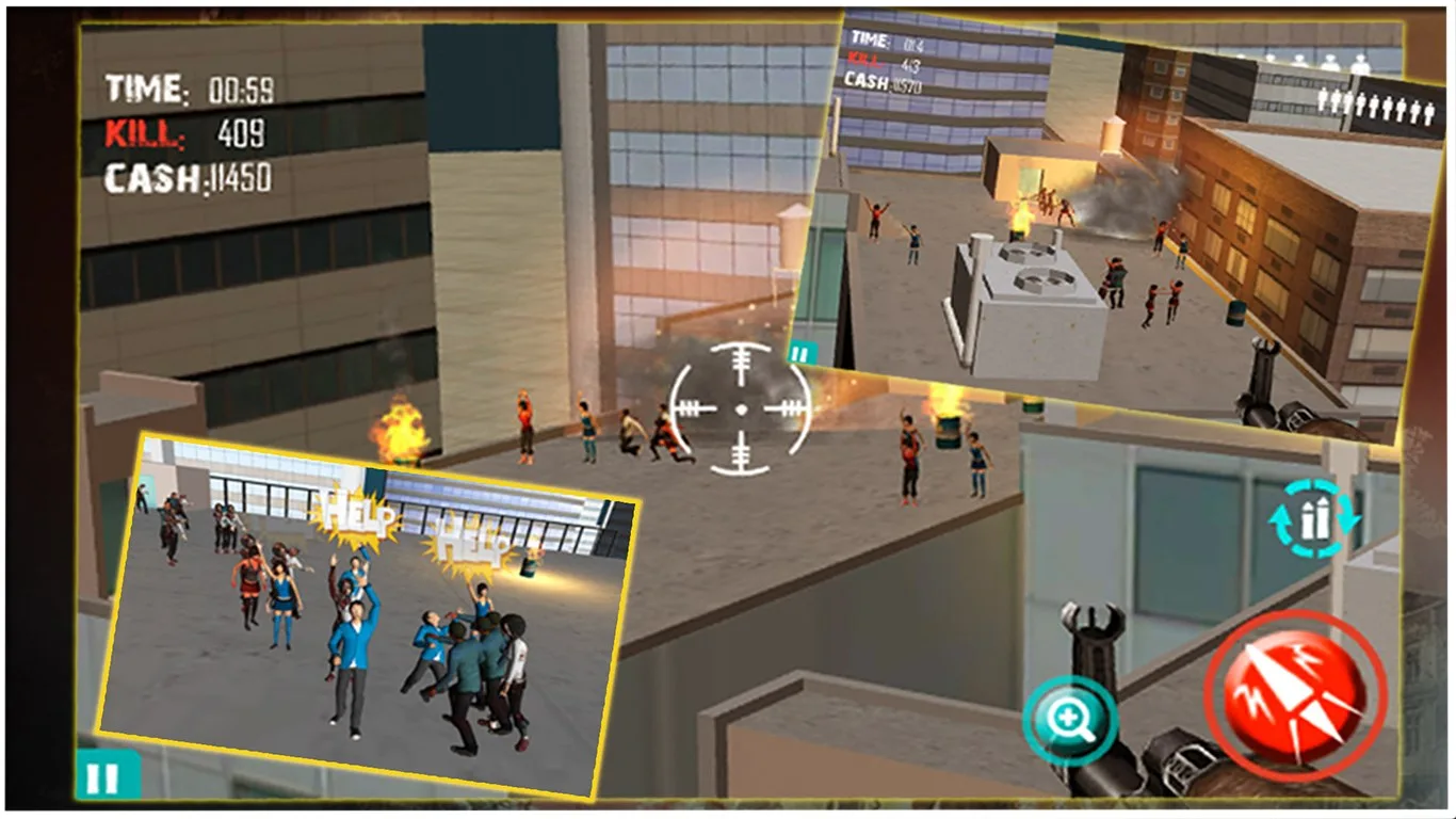 Zombies Vs Sniper - Helicopter Air Shooting Attack screenshot 4