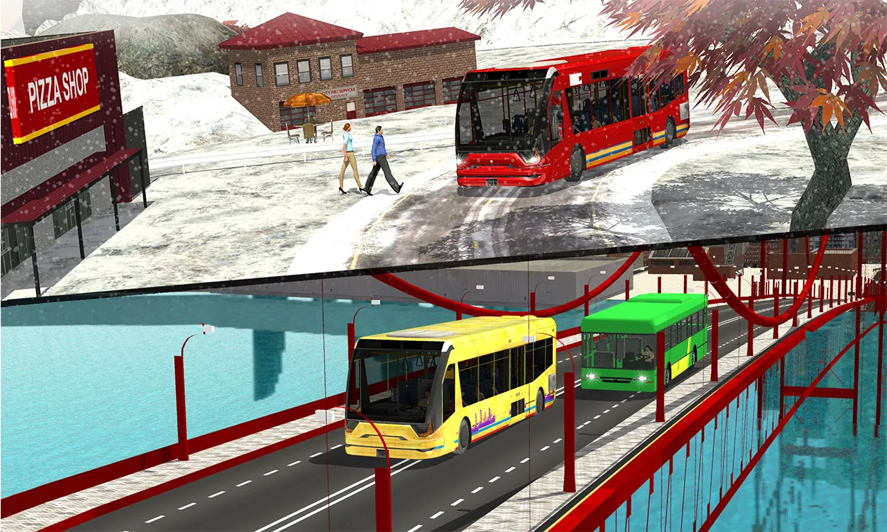 Snow Mountain Bus Driver - City Winter Driving Fun screenshot 4