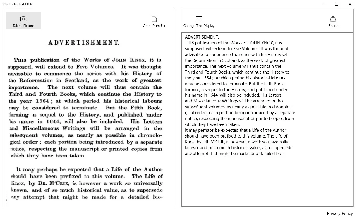 Photo to Text OCR screenshot 1