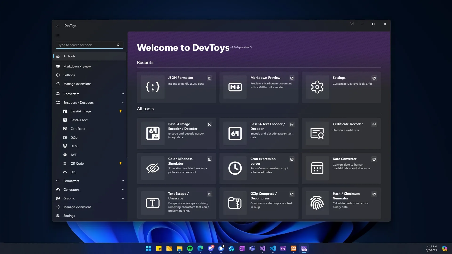 DevToys-Preview screenshot 1