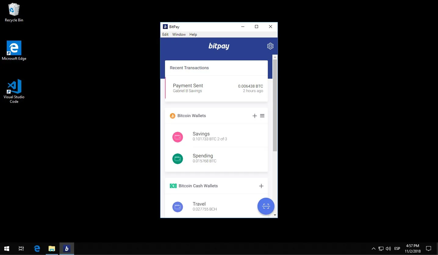 BitPay for Windows screenshot 1
