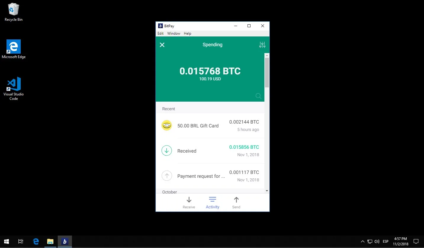 BitPay for Windows screenshot 2