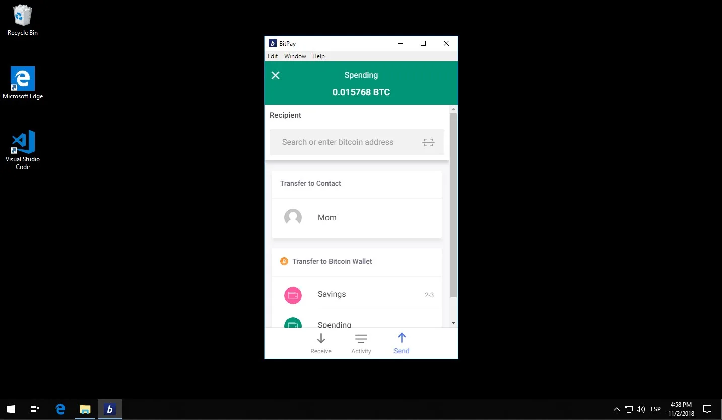 BitPay for Windows screenshot 3