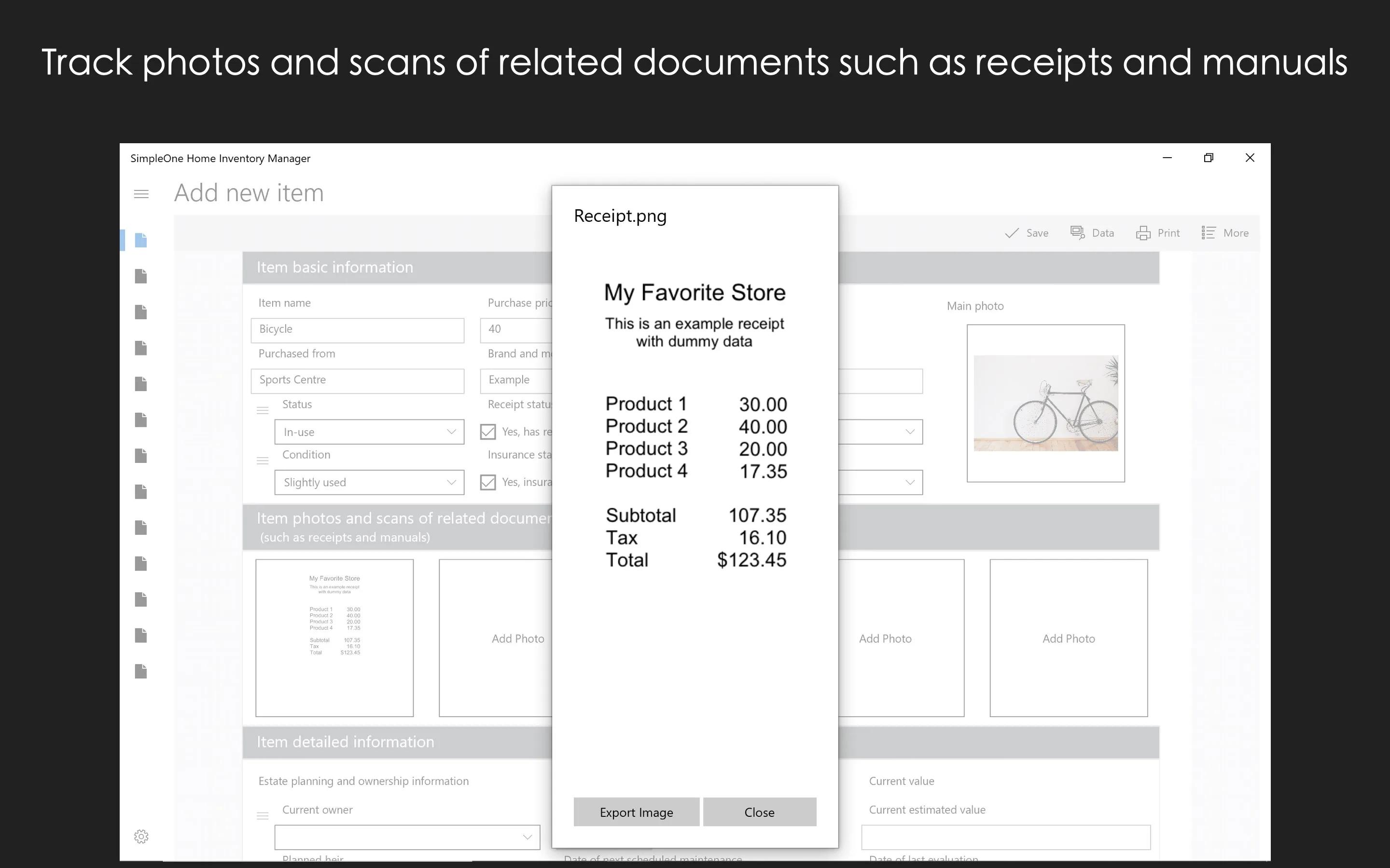 SimpleOne Home Inventory Manager screenshot 3