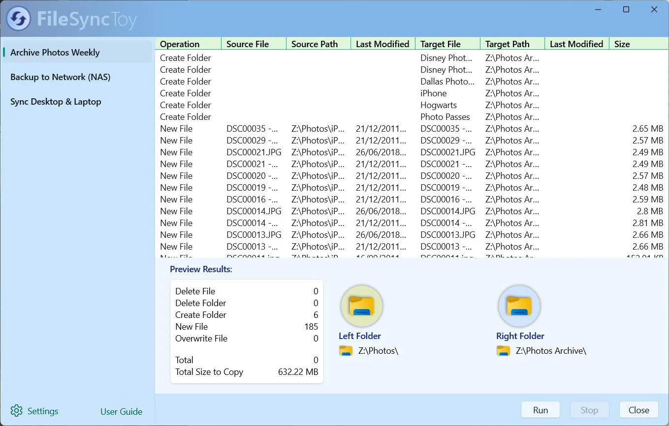 FileSyncToy screenshot 2