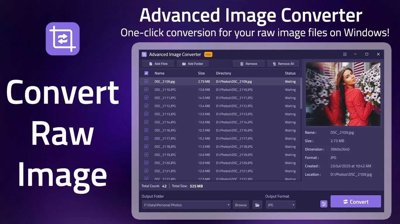 Image Converter - RAW to JPG, Batch Image Converter screenshot 1
