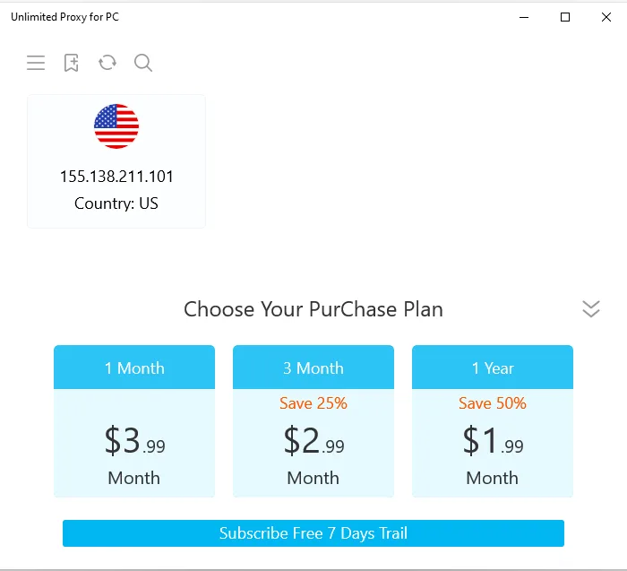 Unlimited Proxy for PC screenshot 1