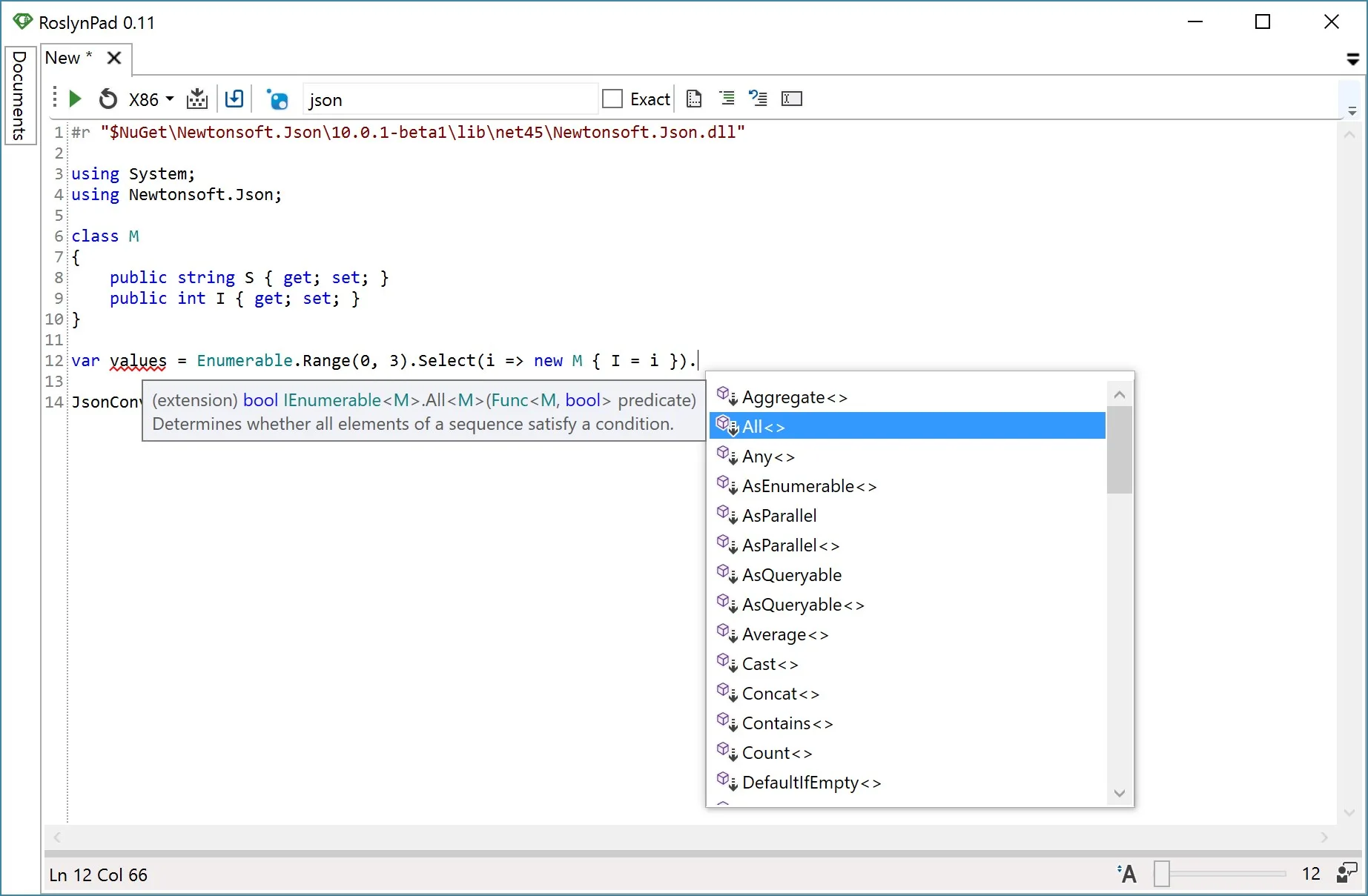 RoslynPad screenshot 1