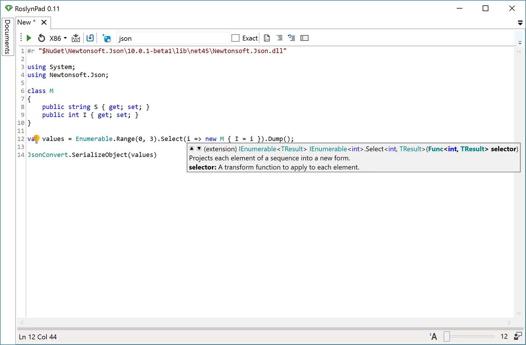 RoslynPad screenshot 3