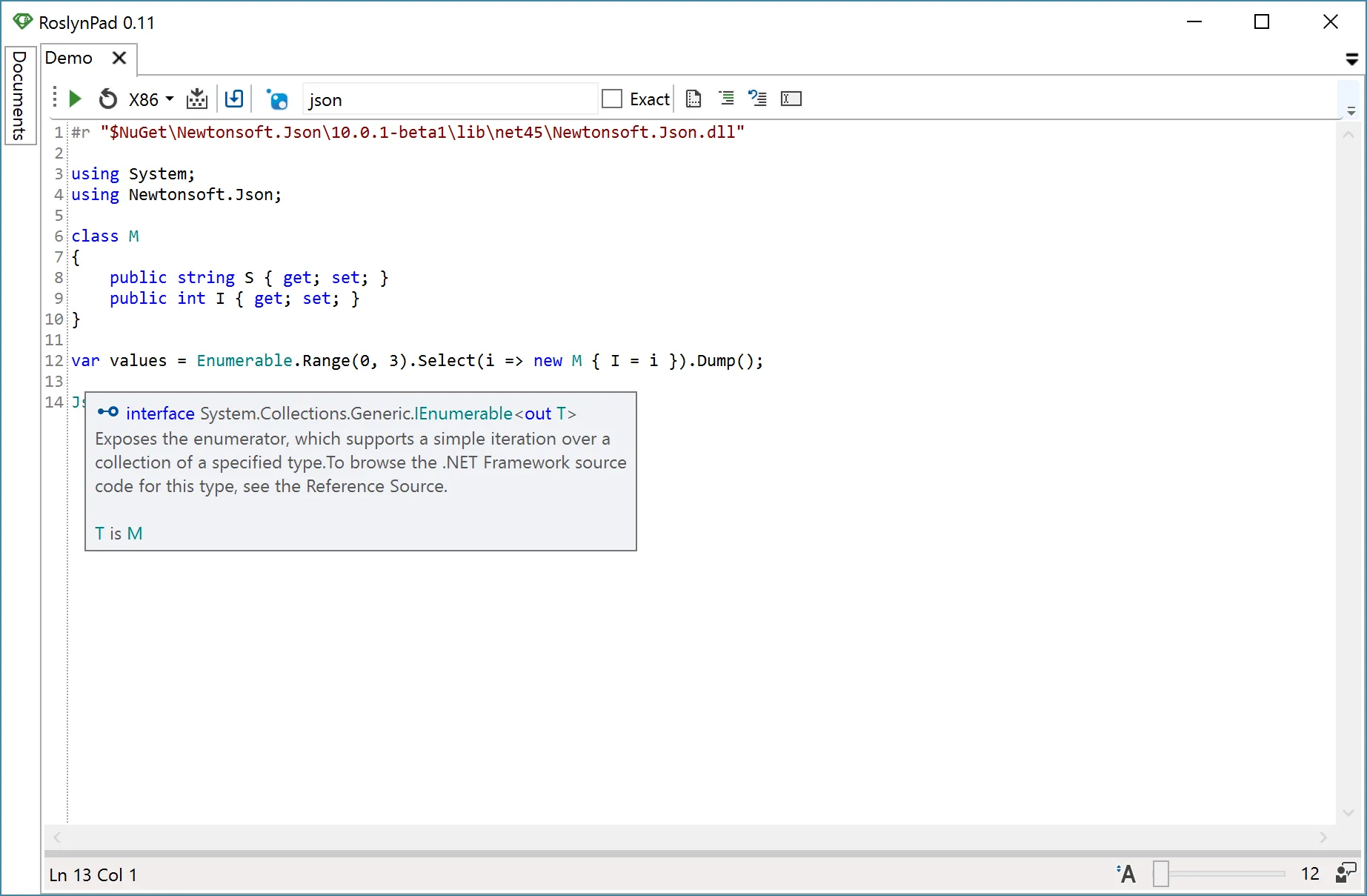 RoslynPad screenshot 4
