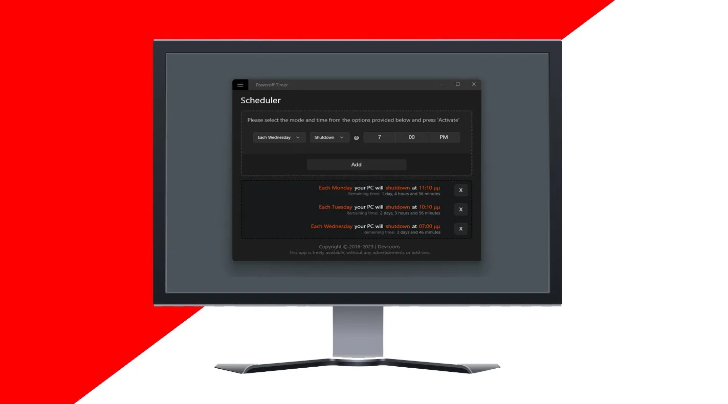 PowerOff Timer screenshot 2