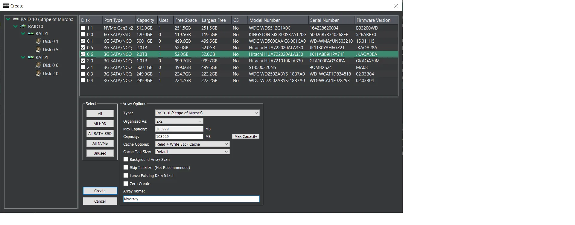 AMD RAIDXpert2 screenshot 2