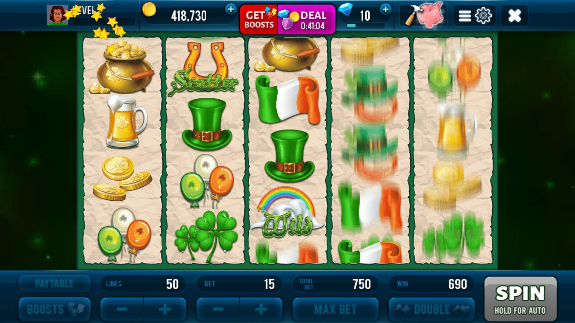 St.Patrick Slot Machine with Jackpots screenshot 1