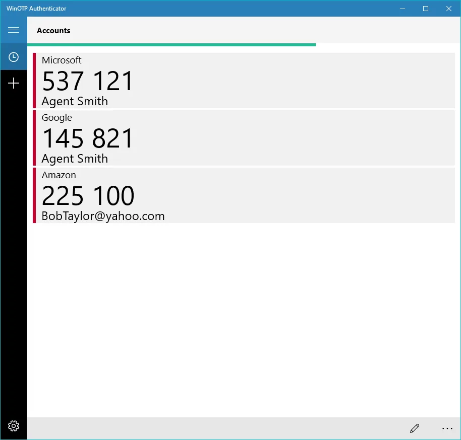 WinOTP Authenticator screenshot 1