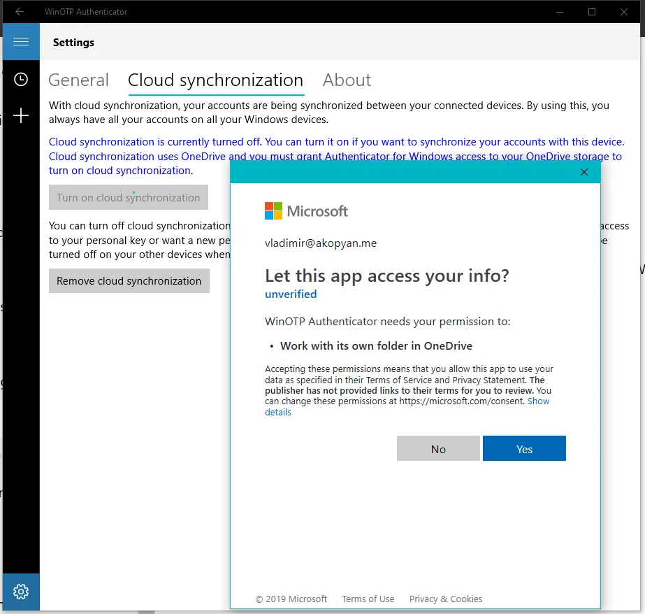 WinOTP Authenticator screenshot 2