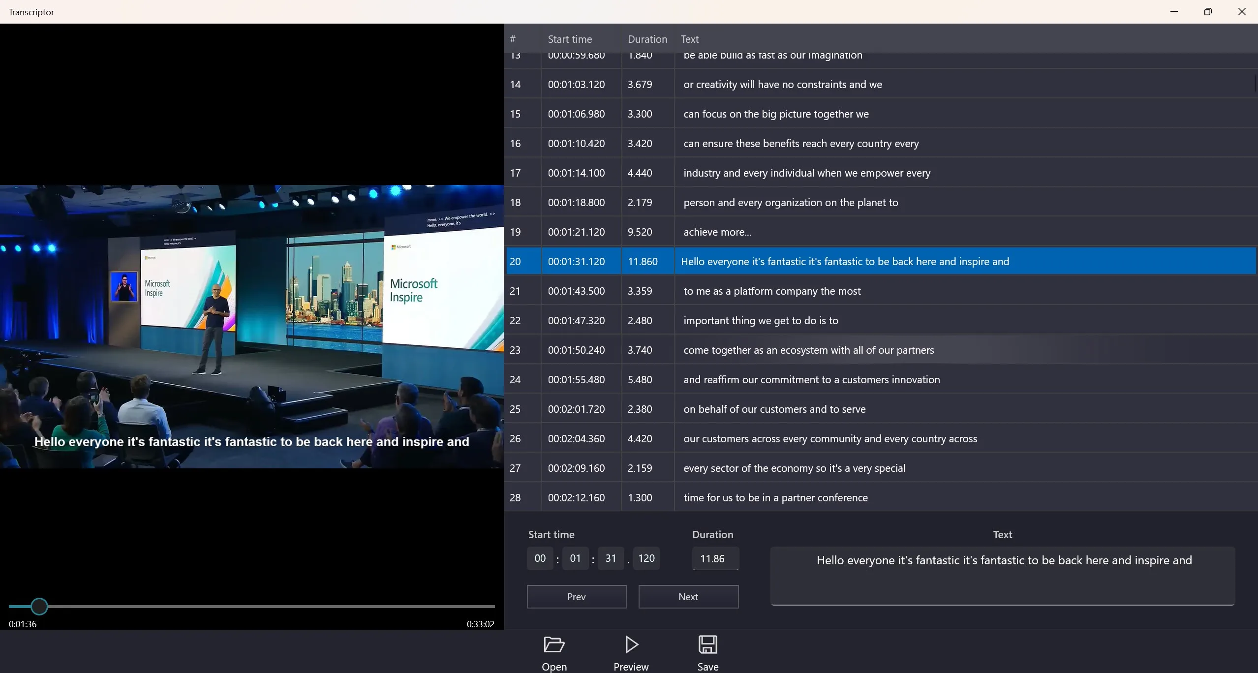 Transcriptor screenshot 1