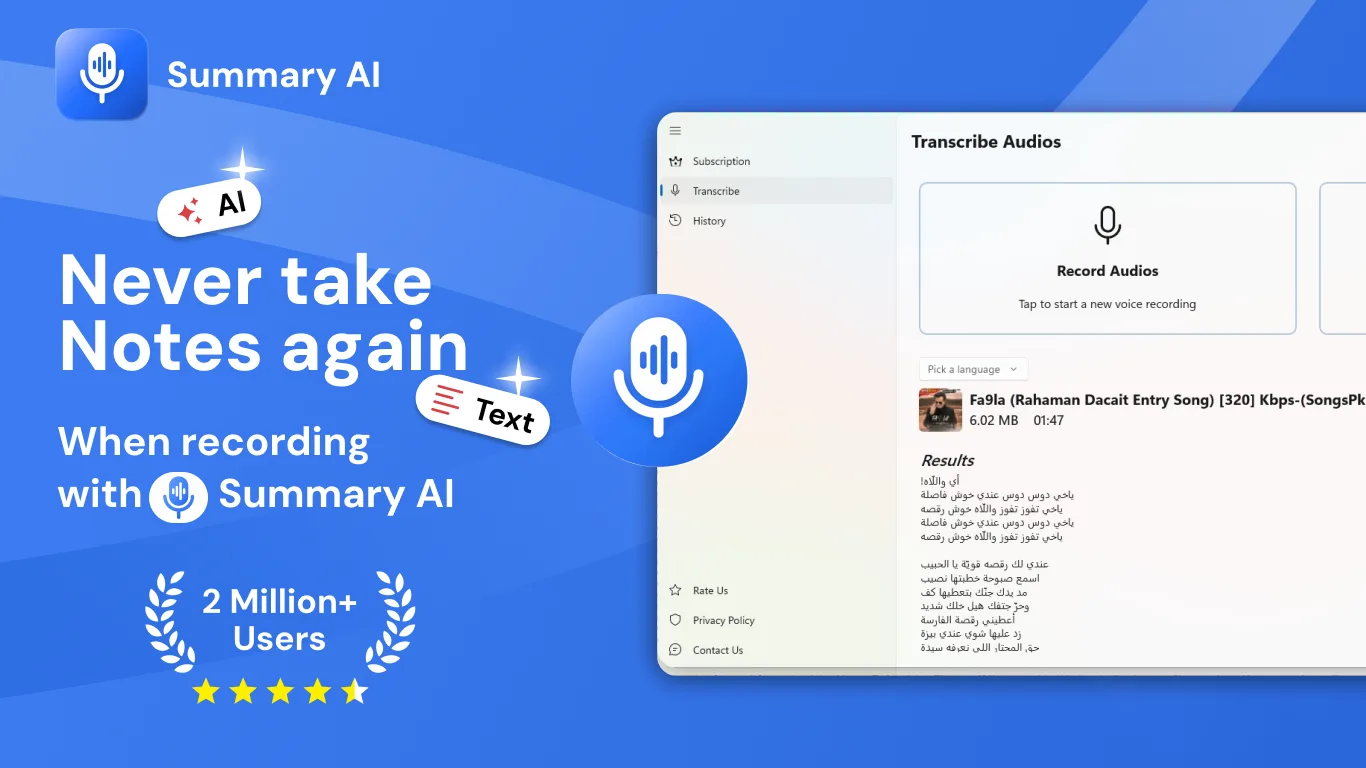 Summary AI Meeting Note Taker - Transcribe Speech to Text screenshot 1
