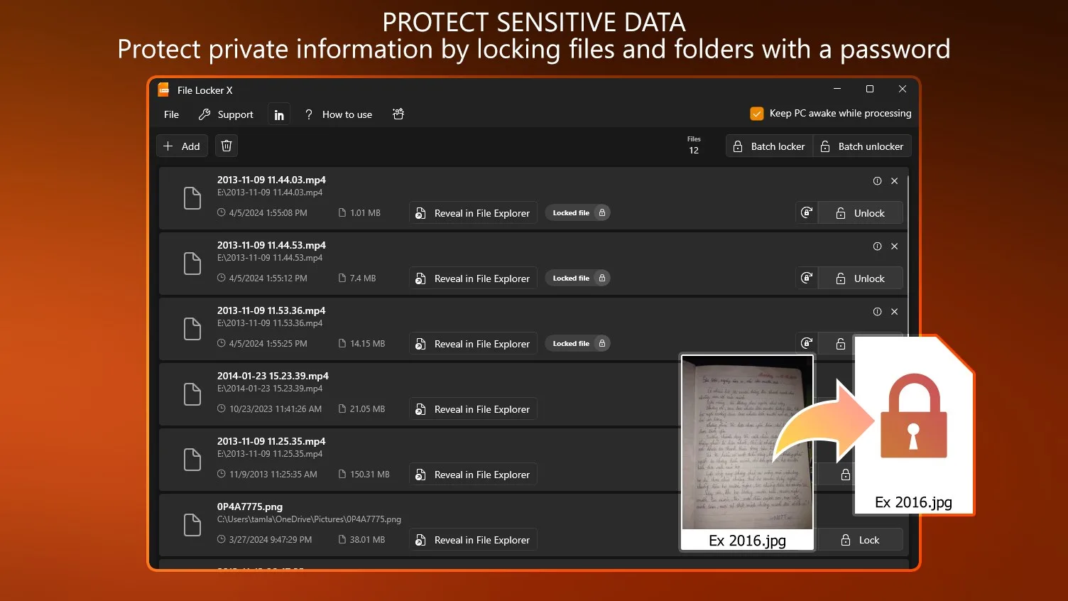 File Locker X - Password Protect Files screenshot 1