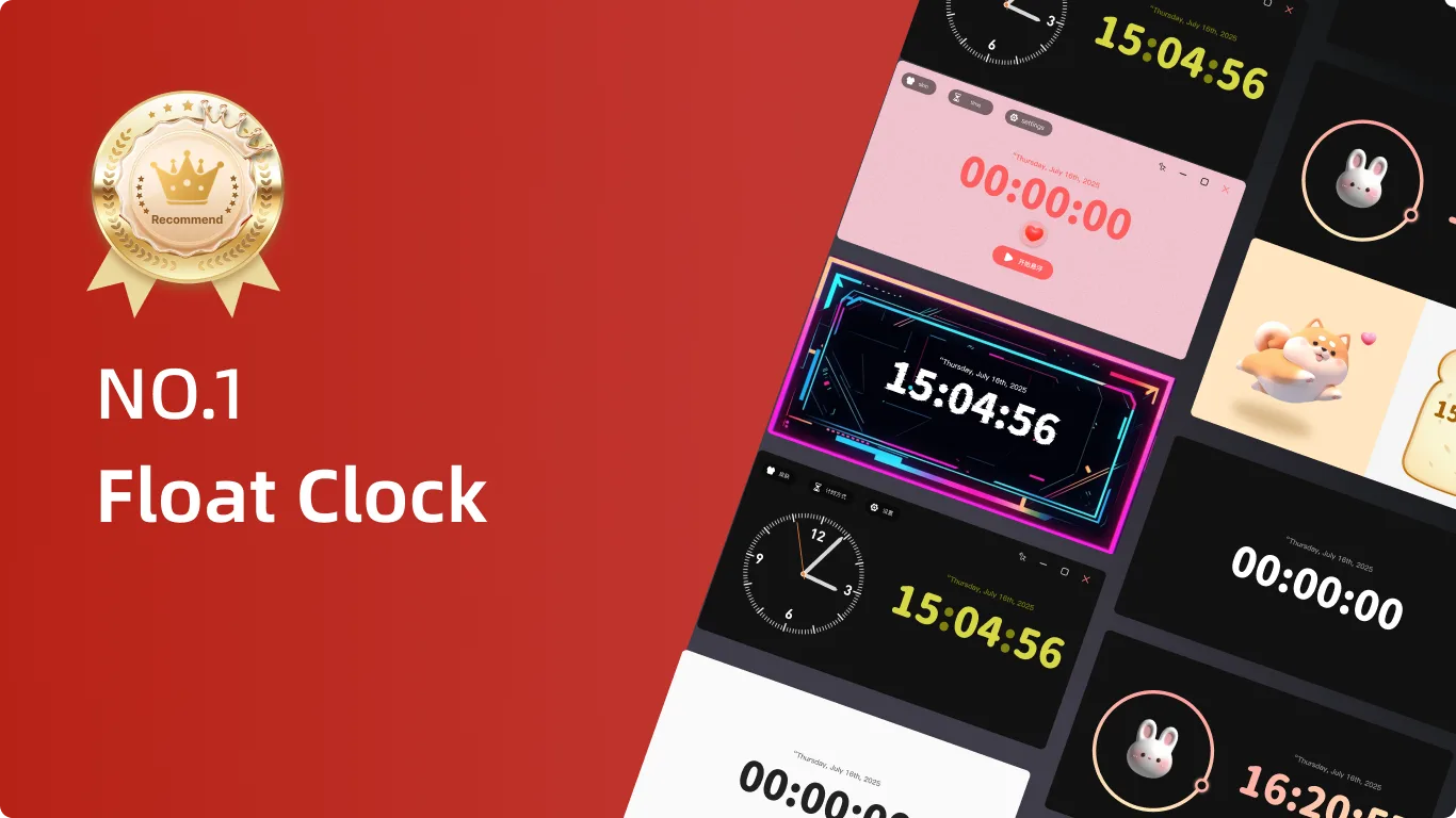 Floating desktop clock screenshot 1