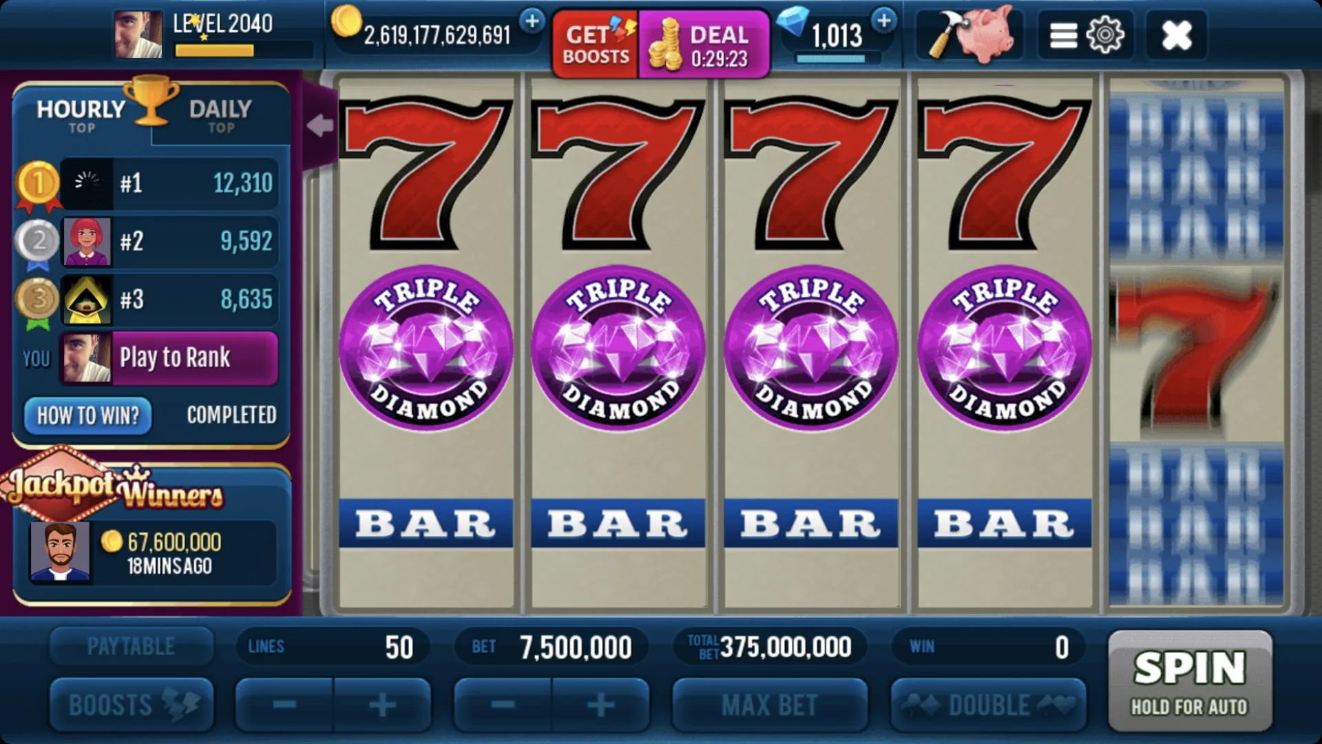 Pink 3 Diamonds Slots screenshot 3