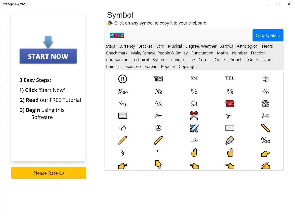 Cool Symbols screenshot 1